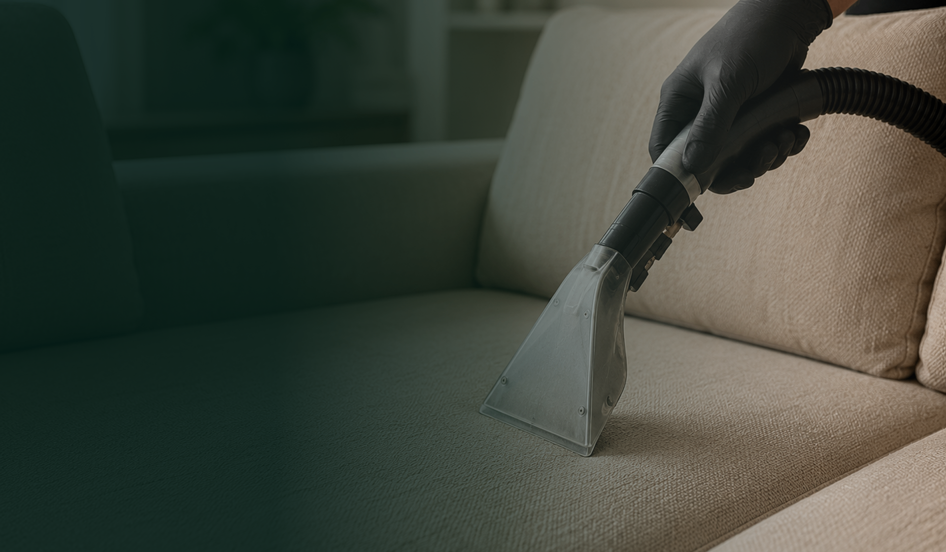 Skånsom møbelrens af lys sofa